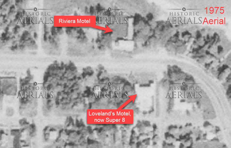 Super 8 by Wyndham Bridgeview (Lovelands Motel) - 1975 Aerial (newer photo)